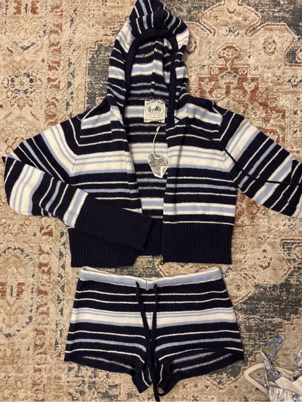 Dairy boy striped set NWT